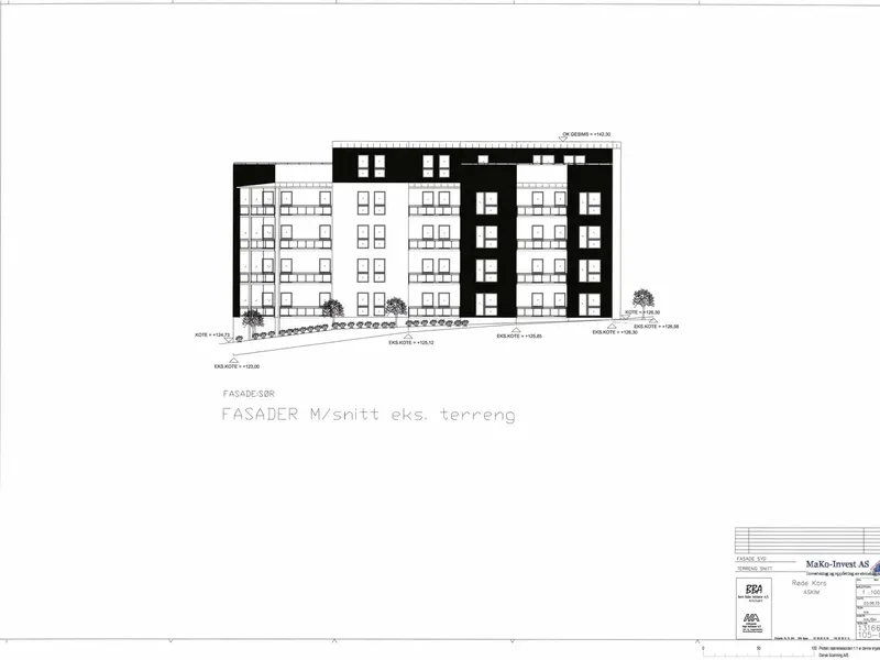 Fasade fra byggesøknad