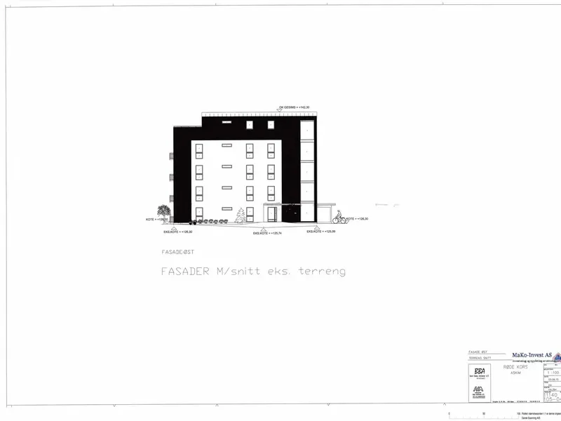 Fasade fra byggesøknad