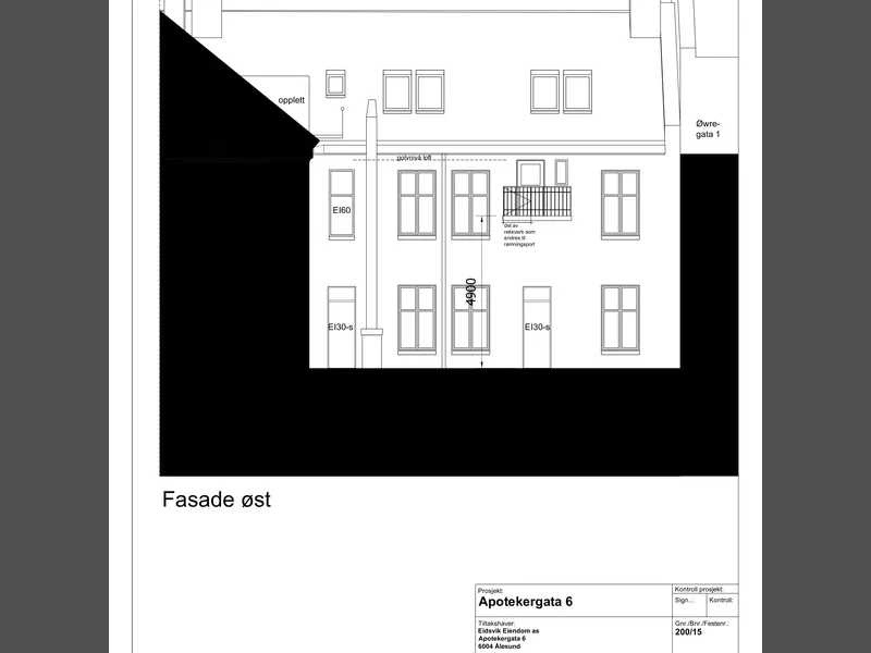 Fasade fra byggesøknad