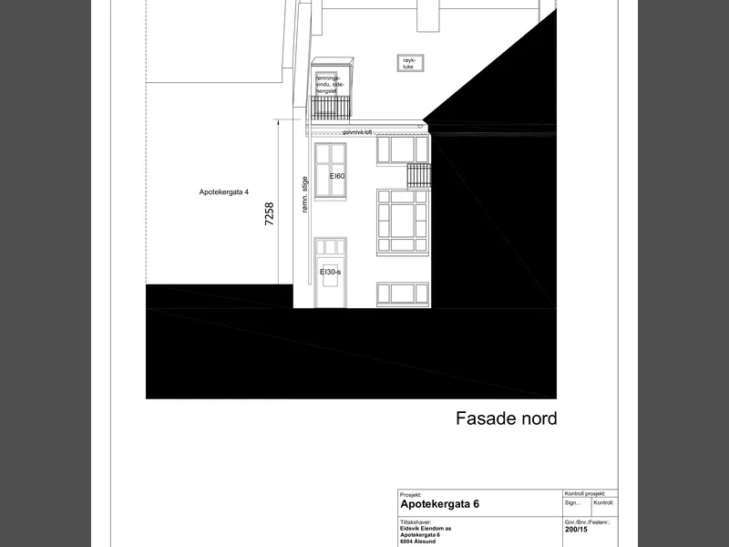 Fasade fra byggesøknad