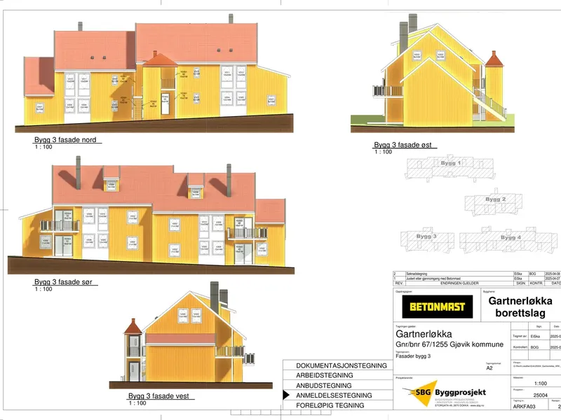 Fasade fra byggesøknad