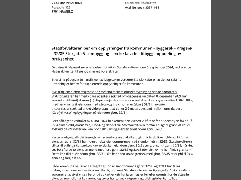 Fasade fra byggesøknad