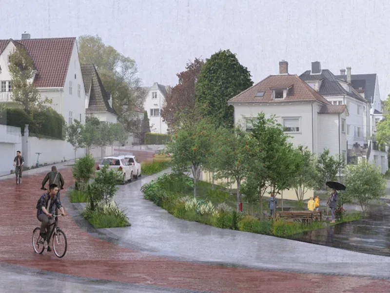 Mellom Christian Jacobsens gate og Thiisabakken kommer det en liten park.