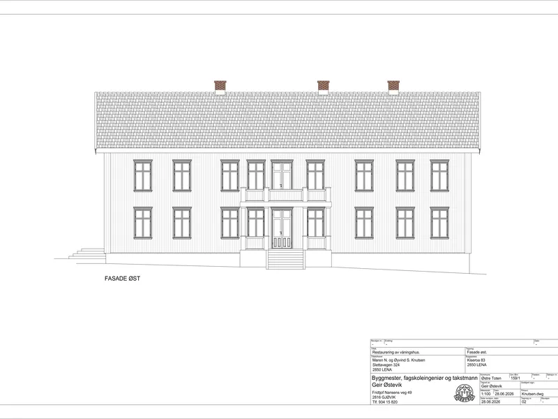 Fasade fra byggesøknad