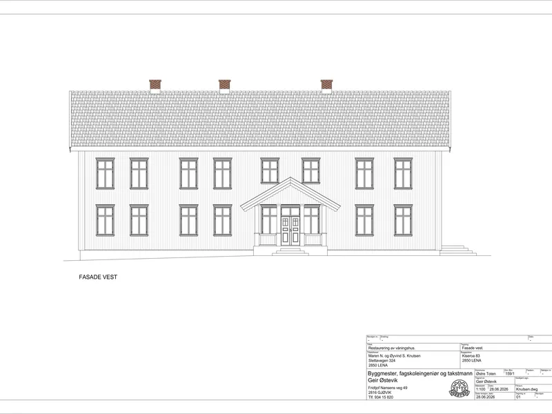 Fasade fra byggesøknad