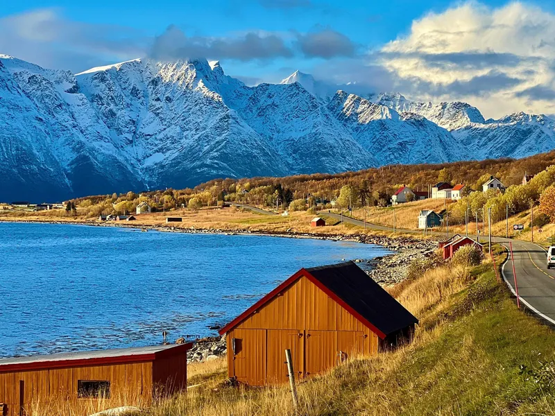 Foto av E6 på Engenes i Kåfjord kommune.
