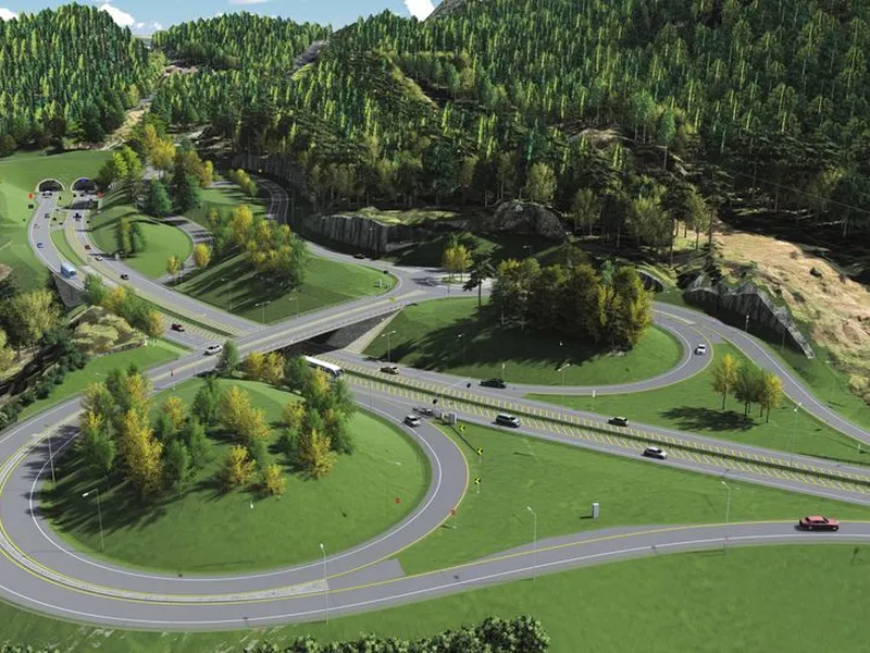 Illustrasjon av E134 Oslofjordforbindelsen sett fra Verpen.