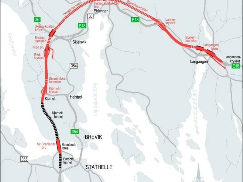 E18 Langangen-Rugtvedt