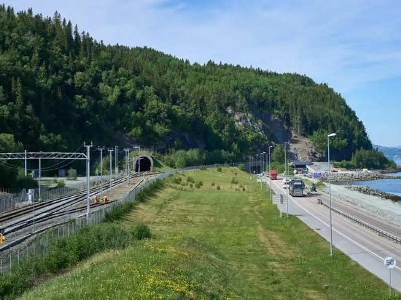 Hellstranda der ny E6 mellom Ranheim og Værnes bygges. Foto: Nye Veier.