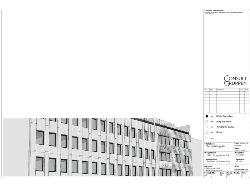 Fasade fra byggesøknad