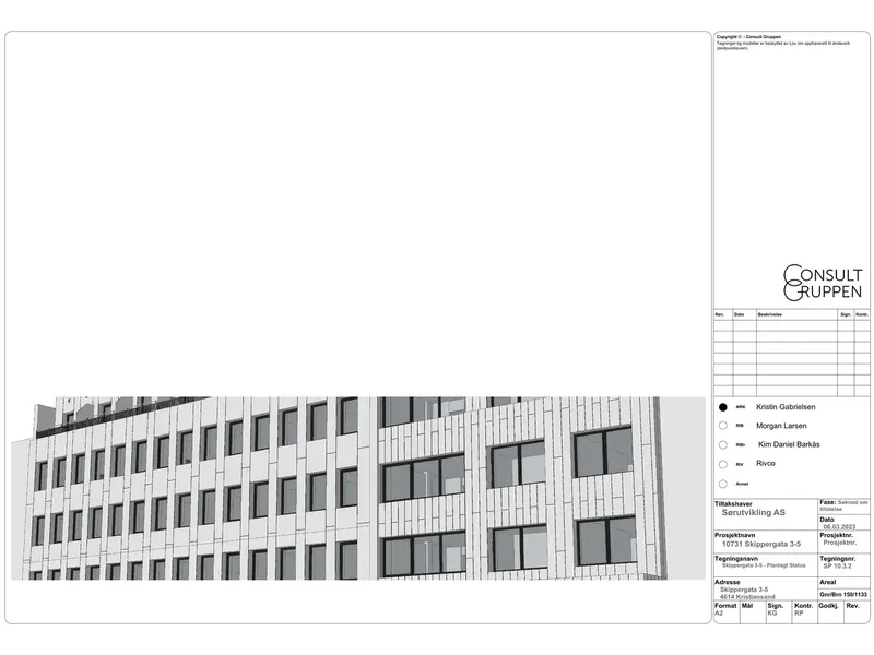 Fasade fra byggesøknad
