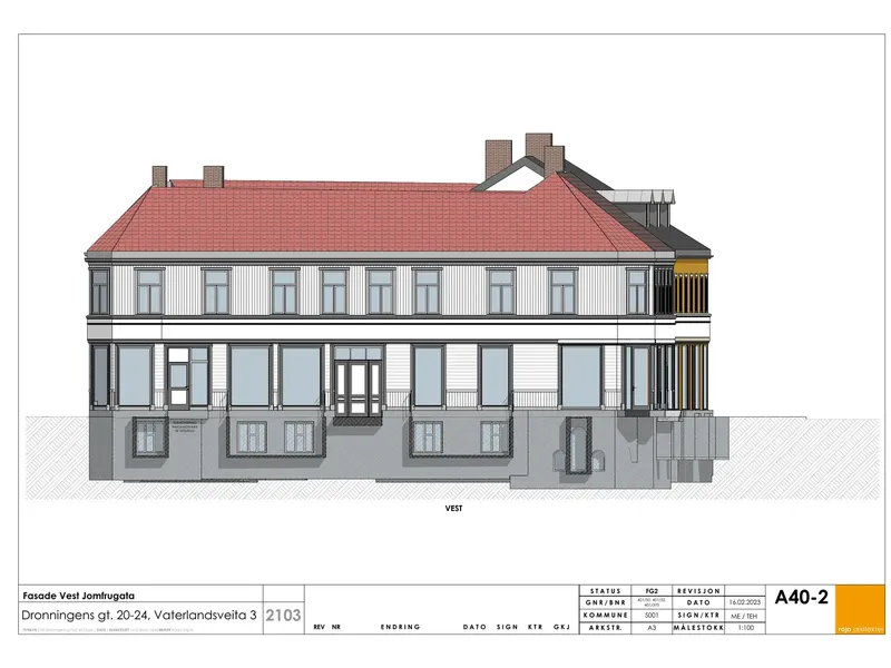 Fasade fra byggesøknad