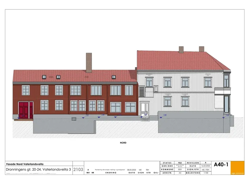 Fasade fra byggesøknad
