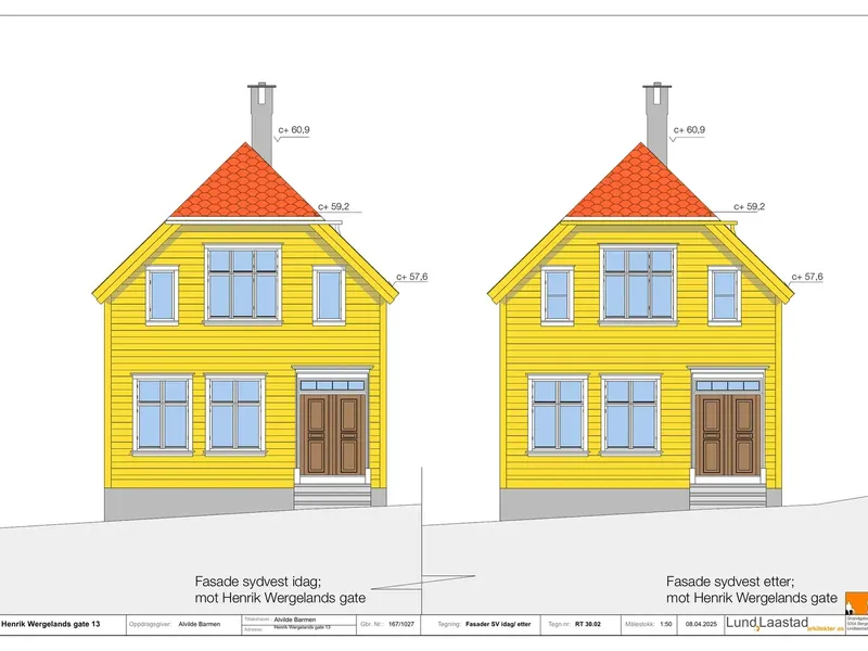 Fasade fra byggesøknad