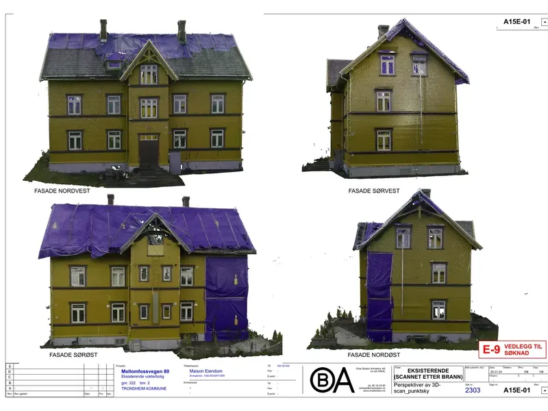 Fasade fra byggesøknad