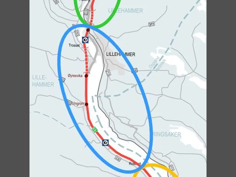 E6 Moelv - Øyer deles i tre konkurranser.