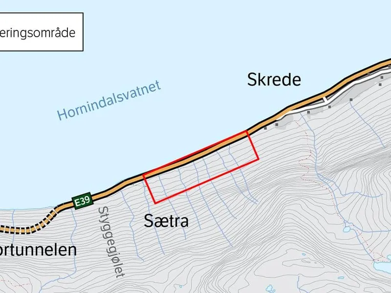 Illustrasjonskart planomrade E39 Skredestranda.