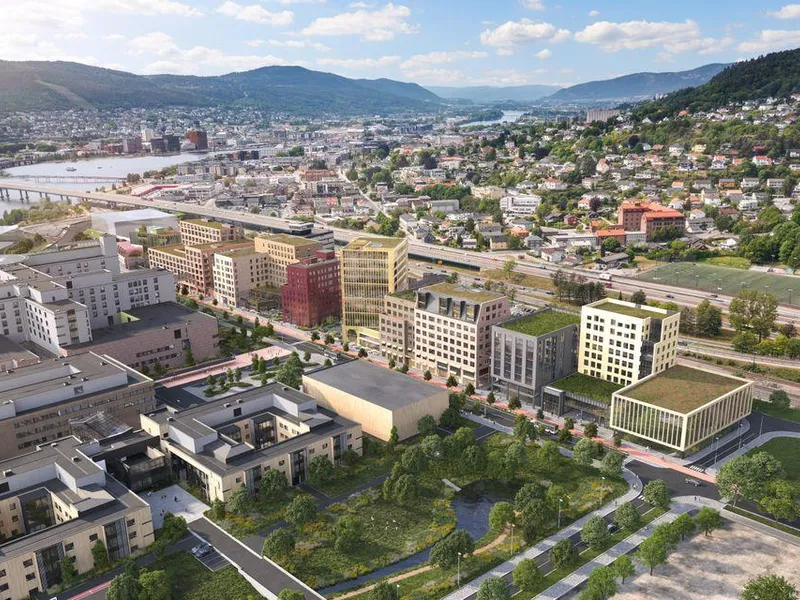Drammen Helsepark fra fjorden