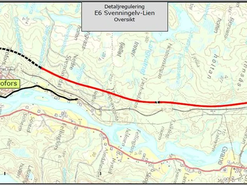 E6 Svenningelv-Lien, detaljregulering.