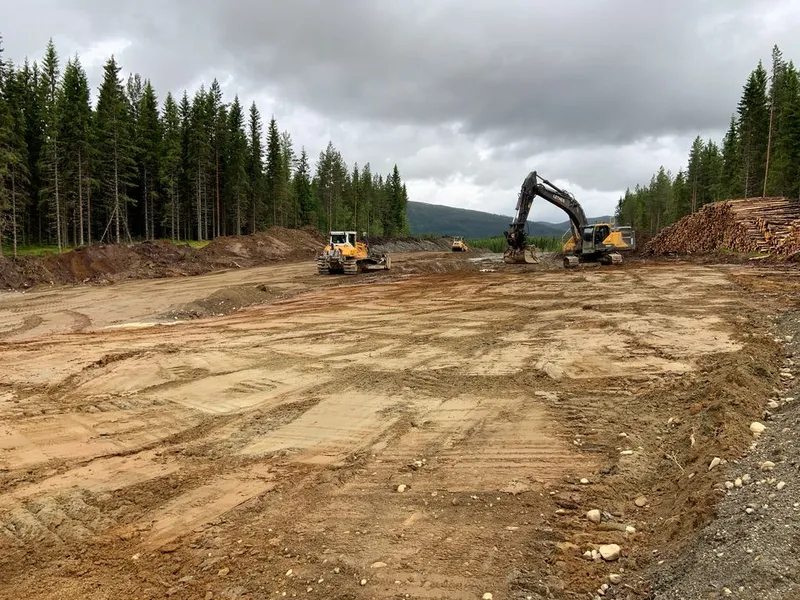 Mye skog må vike for ny E6 Fjerding-Grøndalselv nord i Trøndelag. Foto: Statens Vegvesen