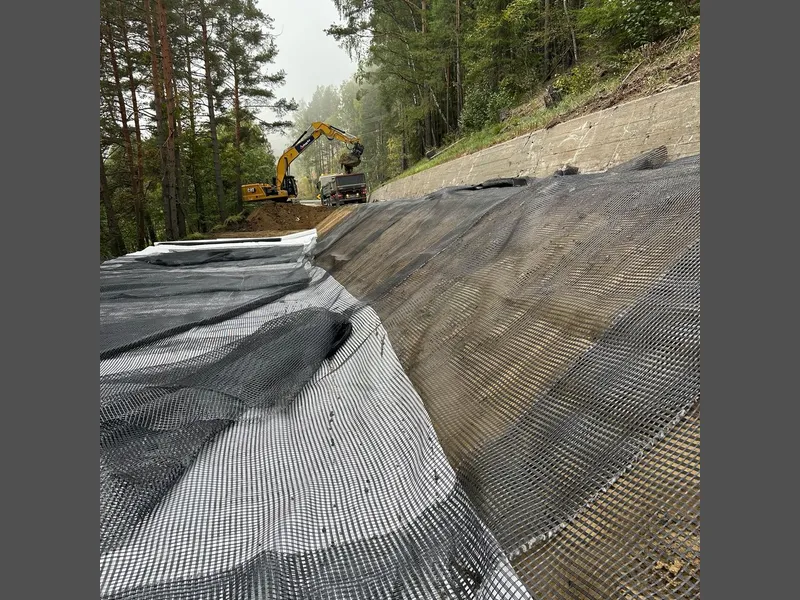Bilde fra arbeidet på strekningen.