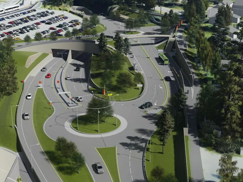 VESTKORRIDOREN. Byggingen av Gjønnestunnelen på E18 Vestkorridoren skal gjennomføres i en totalentreprise. Illustrasjon: ViaNova