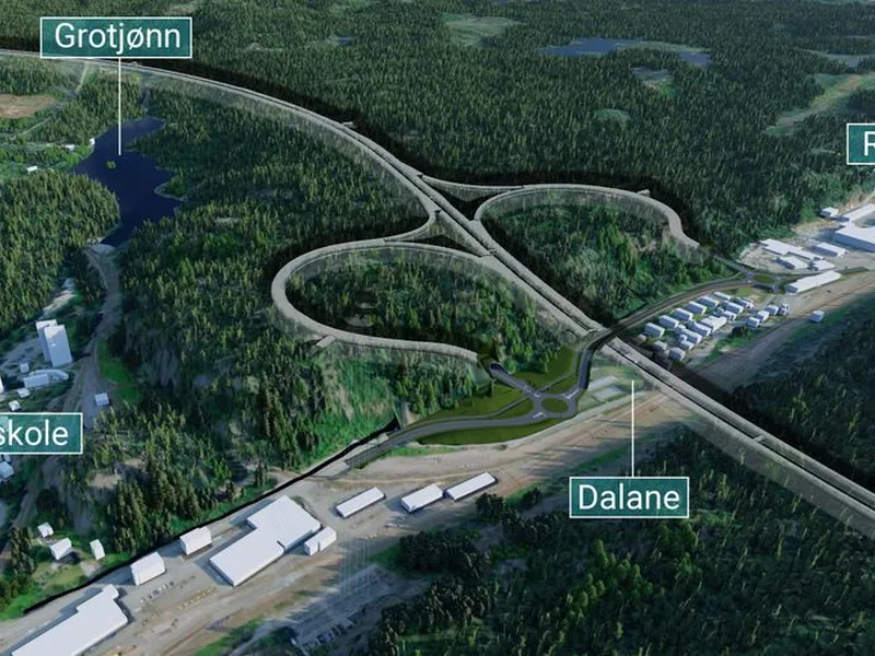 E18 Ytre ringvei Dalane kryss i berg