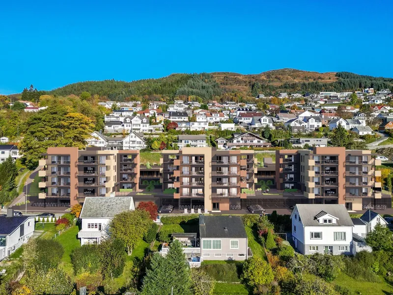 Fagertun boligprosjekt i Ulsteinvik. Illustrasjon: Sporstøl Arkitekter.