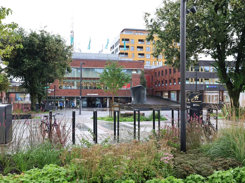 Plantefelt på Farmannstorvet i Tønsberg sentrum.