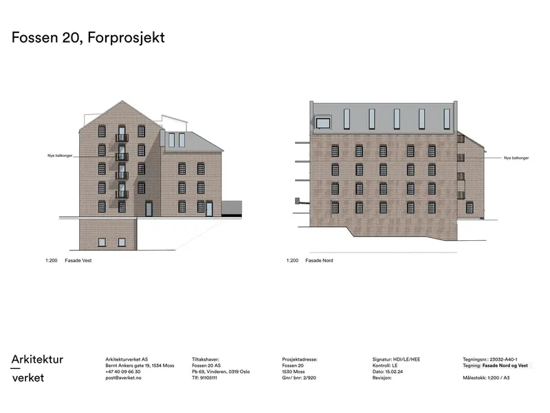 Fasade fra byggesøknad