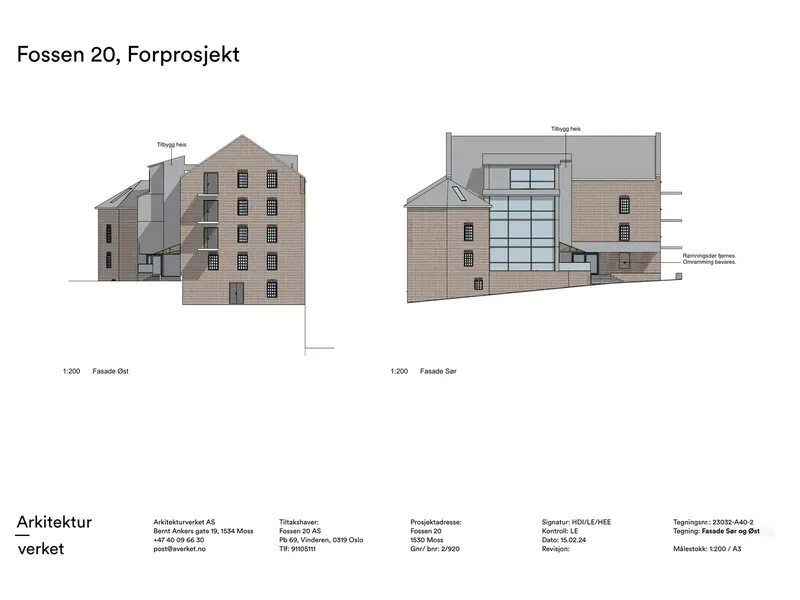 Fasade fra byggesøknad
