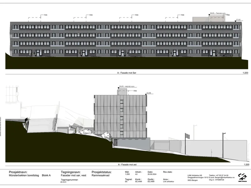 Fasade fra byggesøknad