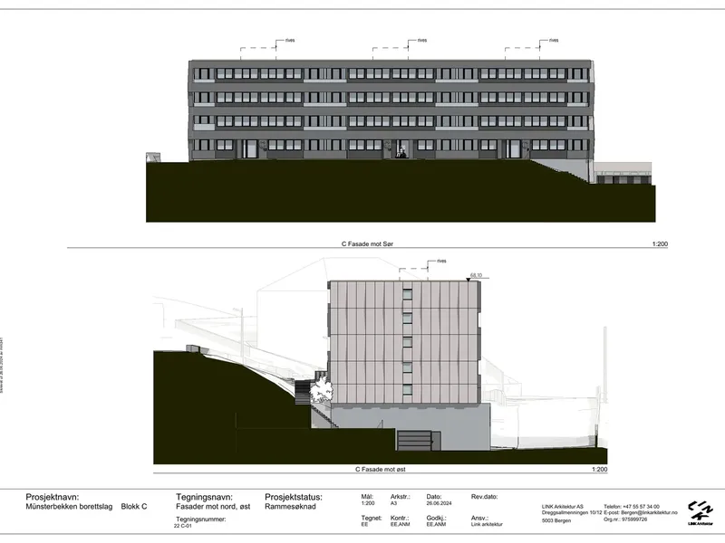 Fasade fra byggesøknad
