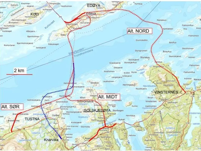 Alternative tunnelltraseer - Klikk for stort bilde