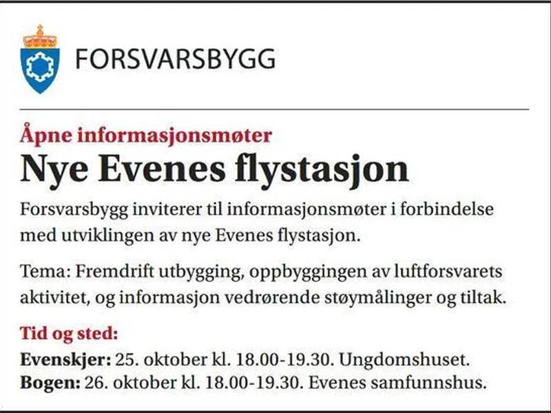 Åpne informasjonsmøter - Forsvarsbygg