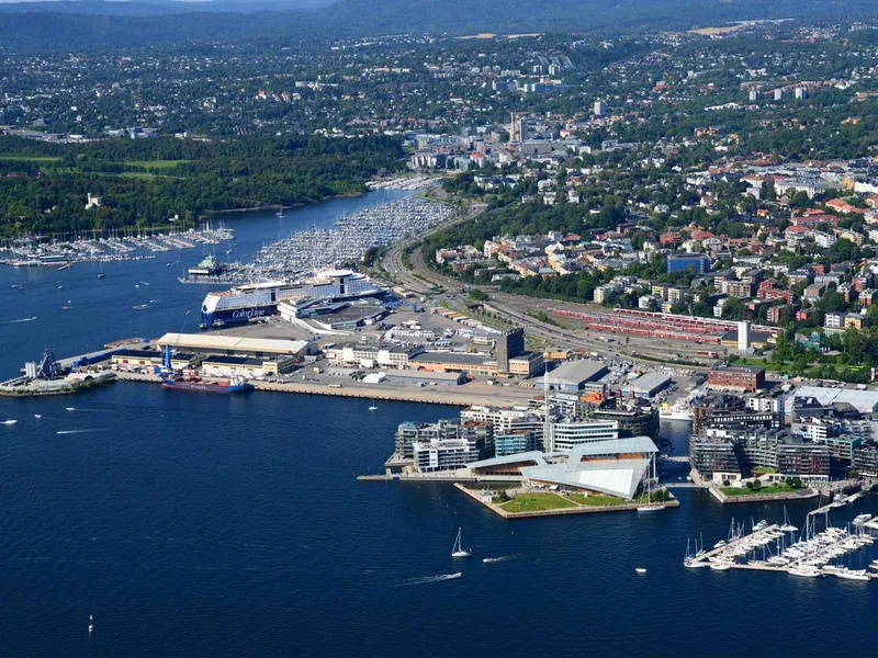 Dronebilde Filipstad og Tjuvholmen