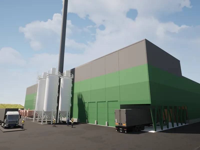 Skisse av finsorteringsanlegget. FOTO: Meter Arkitektur AS