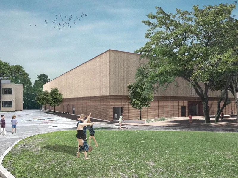 Skisse av hvordan Finstadhallen kan se ut