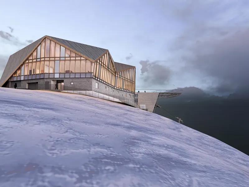Illustrasjon av nye Fjellheisen i Tromsø