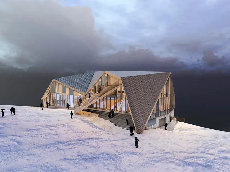 Illustrasjon av nye Fjellheisen i Tromsø