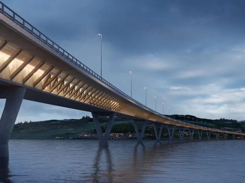 Skisse av den Nye Mjøsbrua. Foto: NyeVeier