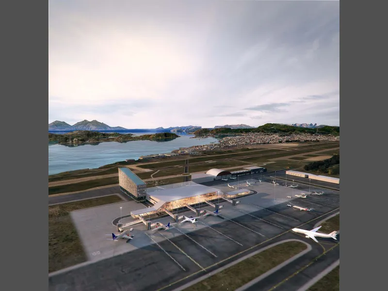 Slik kan den 
nye lufthavnen bli. Illustrasjonsfoto: Avinor