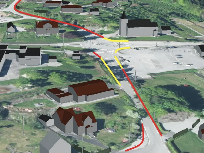 illustrasjon som viser hvor det skal bygges nytt fortau - Klikk for stort bilde