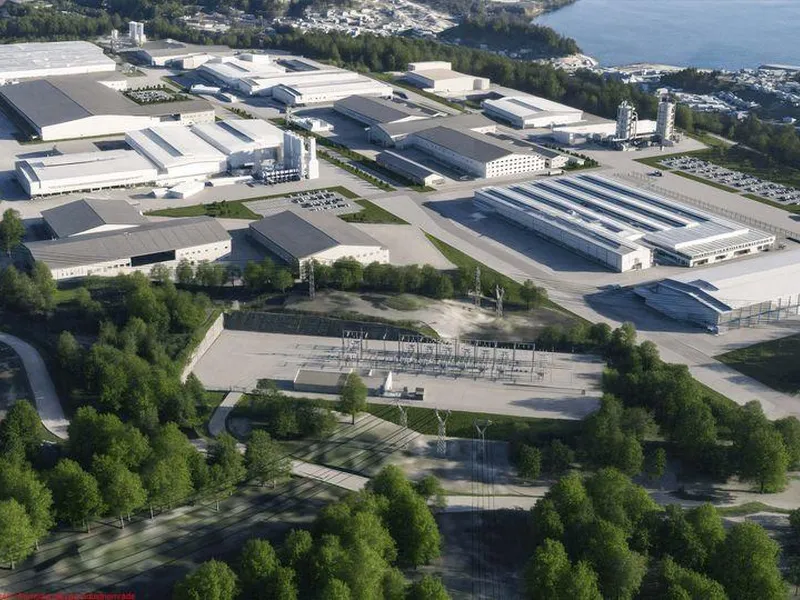 Visualisering av Frier transformatorstasjon og det planlagte industriområdet Frier Vest.