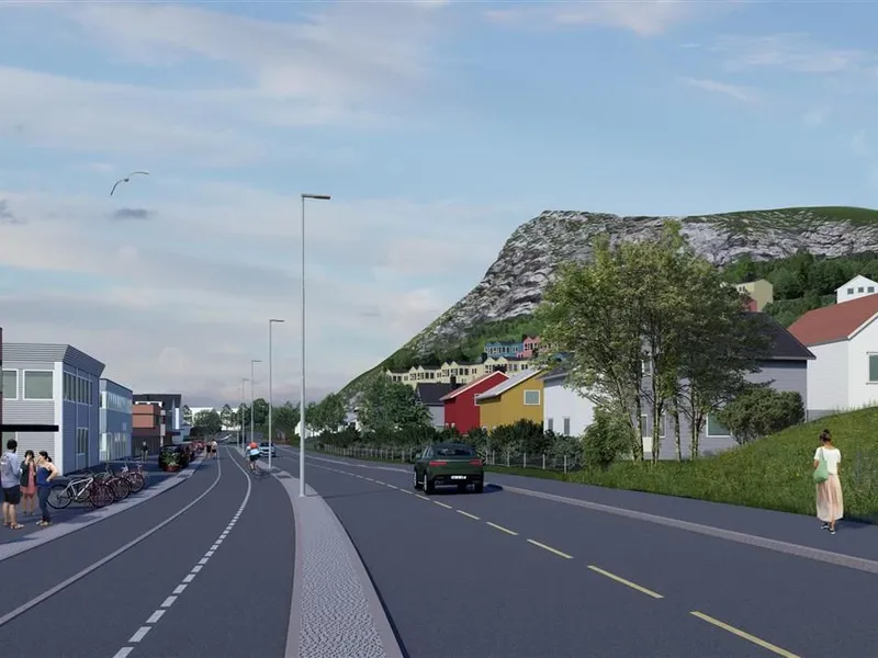 Slik blir Nordstrandveien seende ut når den blir ferdig. Illustrasjon: Multiconsult