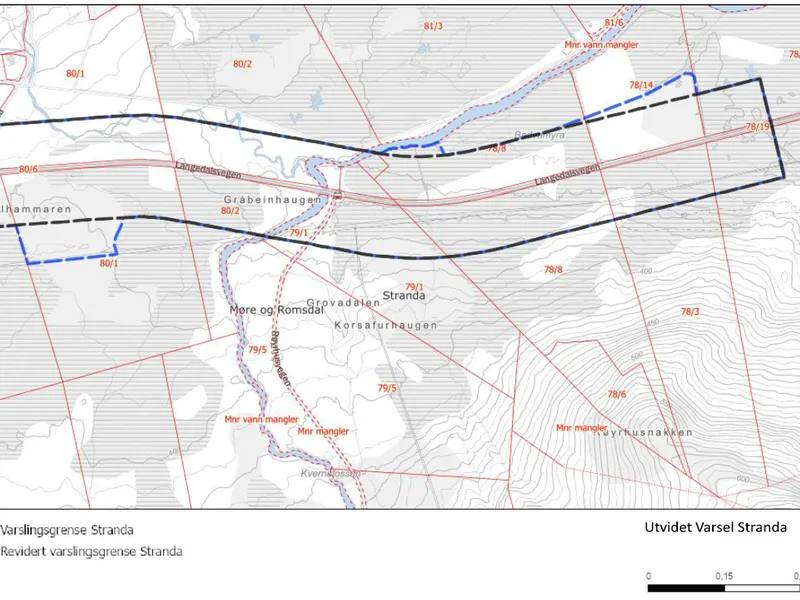 Kart over utvida område - Klikk for stort bilete