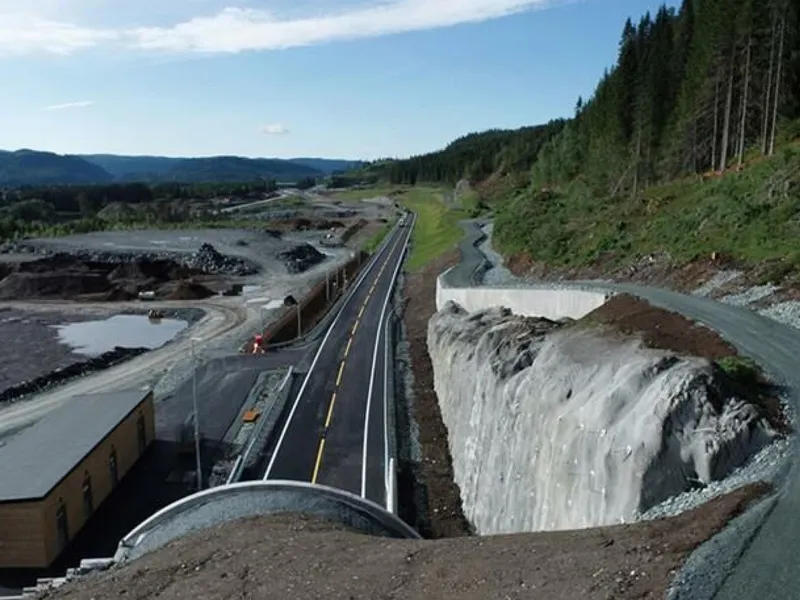 Fra utløpet av Tanemstunnelen og retning sørover. Foto: Trøndelag fylkeskommune..