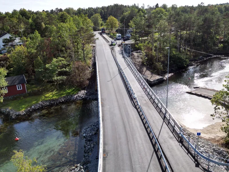 Veiprosjekt som er et samarbeid mellom Agder Fylkeskommune og Grimstad kommune. Foto: Agder fylkeskommune.