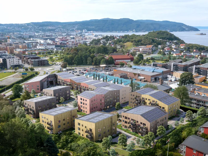 Skanska og BORI BBL starter bygging av 104 nye boliger på Gartnersletta i Trondheim. Ill. Plyo.