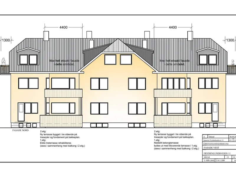 Fasade fra byggesøknad